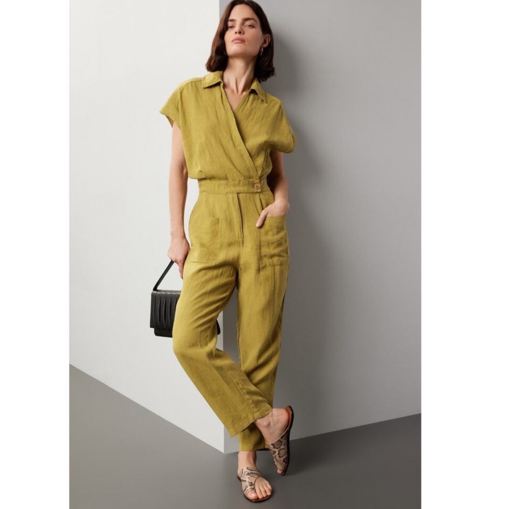 Blank NYC Olive Green Short Sleeve Jumpsuit
